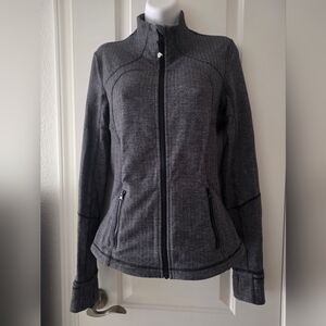 Lululemon Athletica Define Gray Herringbone Zip Jacket.